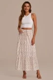 Cute Floral Elastic Waist Tiered Midi Skirt 8 Cute Floral Elastic Waist Tiered Midi Skirt - Image 6