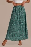 Floral Print Elastic Waist Midi Skirt