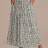 Floral Casual Elastic Waist Pleated Midi Skirt -Women Dress Shop d2072803 1