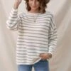 Casual Cute Loose Stripe Leisure Fall Winter Sweater -Women Dress Shop dsc00451