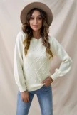 White Warm Up Round Neck Dots Adorable Sweater 7 White Warm Up Round Neck Dots Adorable Sweater - Image 5