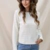 White Casual Warm Round Neck Snow Sweater -Women Dress Shop dsc00599
