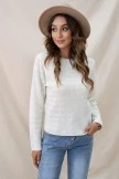 White Casual Warm Round Neck Snow Sweater