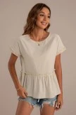 Batwing Short Sleeve Frill Trim Peplum Blouse 7 Batwing Short Sleeve Frill Trim Peplum Blouse - Image 5