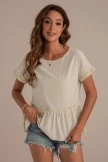 Batwing Short Sleeve Frill Trim Peplum Blouse 8 Batwing Short Sleeve Frill Trim Peplum Blouse - Image 6