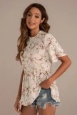 Floral Short Sleeve High Neck Ruffle Blouse 8 Floral Short Sleeve High Neck Ruffle Blouse - Image 6