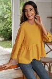 Yellow Long Sleeve Round Neck Cute Top 6 Yellow Long Sleeve Round Neck Cute Top - Image 4