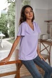 Purple Casual Short Sleeve V Neck Blouse Shirt 8 Purple Casual Short Sleeve V Neck Blouse Shirt - Image 6