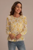 Floral Shirring Ruffle Long SLeeve Round Neck Top 6 Floral Shirring Ruffle Long SLeeve Round Neck Top - Image 4