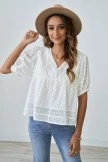 White Cute Polka Dot Ruffle Shirt