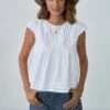 White Sleeveless Cute Spring Summer Shirt