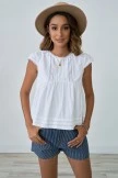 White Sleeveless Cute Spring Summer Shirt