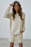 Cream Long Sleeve Round Neck Home Comfy Casual Loungewear Set 9 Cream Long Sleeve Round Neck Home Comfy Casual Loungewear Set - Image 7