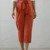Rust Centennial Park Tie Cotton Pants 2 Rust Centennial Park Tie Cotton Pants -Women Dress Shop fv5a6102