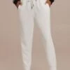 White Casual Elastic Waist Joggers With Pockets -Women Dress Shop plb30609 1
