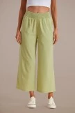 Green Smocked Waist Wide Leg Pants