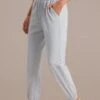 Grey Basic Elastic Waist Pocketed Sweatpants -Women Dress Shop plbp3072608 1
