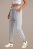 Grey Basic Elastic Waist Pocketed Sweatpants
