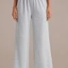 Grey High Waist Wide Leg Lounge Pants -Women Dress Shop plbp3072612 1