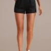 Black Elastic Waist Active Shorts -Women Dress Shop plbs3072604 1