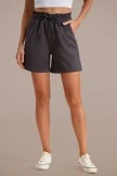 Charcoal Basic Drawstring Waist Shorts