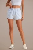 Light Blue Elastic Waist Cuffed Shorts 5 Light Blue Elastic Waist Cuffed Shorts - Image 3