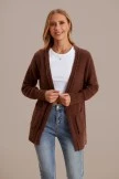 Mauve Long Sleeve Open Front Knit Cardigan 6 Mauve Long Sleeve Open Front Knit Cardigan - Image 4