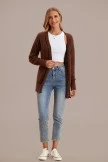 Mauve Long Sleeve Open Front Knit Cardigan 8 Mauve Long Sleeve Open Front Knit Cardigan - Image 6