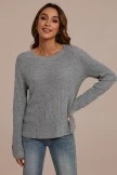 Heather Grey Basic Long Sleeve Round Neck Sweater 6 Heather Grey Basic Long Sleeve Round Neck Sweater - Image 4