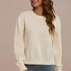 White Knit Long Sleeve Round Neck Sweater -Women Dress Shop plfw30606 1