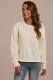 White Knit Long Sleeve Round Neck Sweater