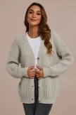 Solid Color Knit Long Sleeve Button Front Cardigan 6 Solid Color Knit Long Sleeve Button Front Cardigan - Image 4