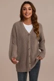 Taupe Knit Button Front Cardigan
