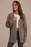 Taupe Knit Button Front Cardigan 5 Taupe Knit Button Front Cardigan - Image 3