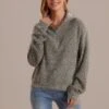 Green Knit Long Sleeve Half Zip Sweater 2 Green Knit Long Sleeve Half Zip Sweater -Women Dress Shop plfw30611 1