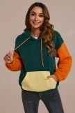 Fleece Patchy Oversized Drawstring Pocket Hoodie