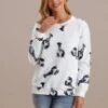 Lobster Print Cozy Round Neck Long Sleeve Sweatshirt -Women Dress Shop plss2071406 3