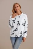 Lobster Print Cozy Round Neck Long Sleeve Sweatshirt