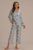 Artist Curator Print Long Sleeve Collared Neck Loungewear Set