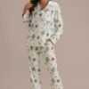 Floral Long Sleeve Collared Neck Buttons Loungewear Set -Women Dress Shop ptp2062708 1
