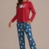 Cute Red Long Sleeve Round Neck Blue Loungewear Set -Women Dress Shop ptp2062711 1