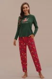 Cute Santasaurus Green Long Sleeve Round Neck Loungewear Set 6 Cute Santasaurus Green Long Sleeve Round Neck Loungewear Set - Image 4