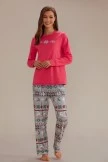 Multi Christmas Print Long Sleeve Round Neck Loungewear Set