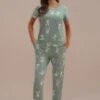 Rabbit Print Polka Dot Short Sleeve Round Neck Loungewear Set -Women Dress Shop ptp2062732 1