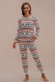 Cute Christmas Elk And Geo Print Loungewear Set