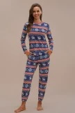 Christmas Elk Snowflake Print Long Sleeve Round Neck Loungewear Set