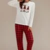 White Christmas Santa Claus Long Sleeve Round Neck Loungewear Set -Women Dress Shop ptp2062743 1