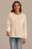 Letter Print Round Neck Long Sleeve Sweatshirt