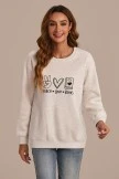 White Round Neck Long Sleeve Sweatshirt