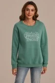 Solid Round Neck Long Sleeve Casual Sweatshirt